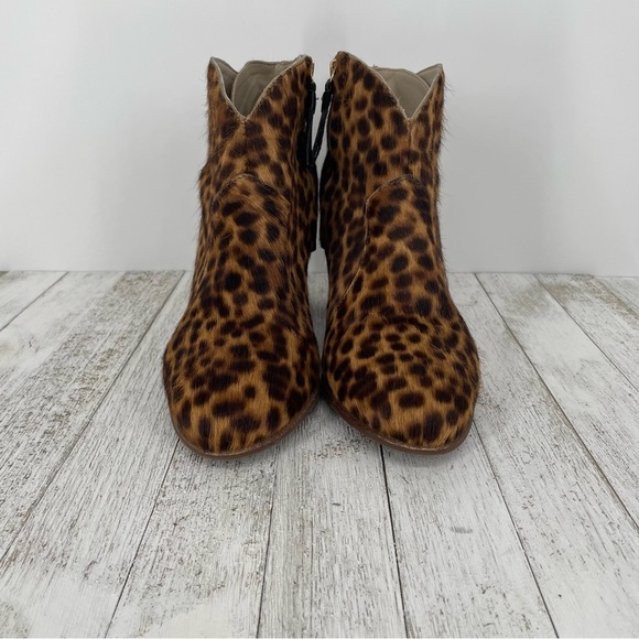Boden Hoxton Leopard Calf Hair Ankle Boots Tan Black EU 40 - Picture 3 of 11